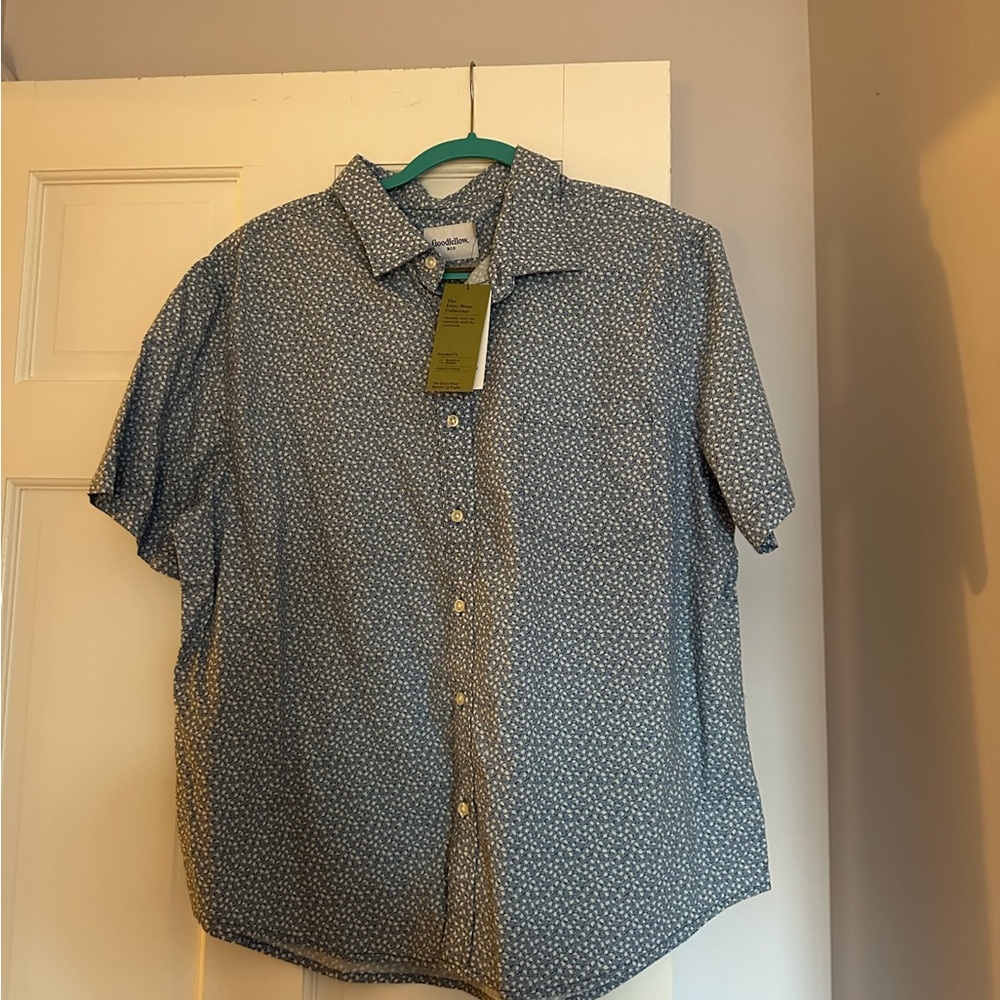 Goodfellow & Co Men's Casual Blue Floral Shirt